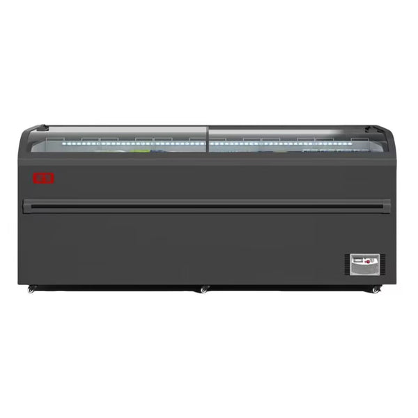 超市雪櫃商用弧形玻璃島櫃 Freezer雪櫃 內置LED光源照明 冷凍櫃玻璃櫃展示櫃 冰櫃 雪糕櫃 #大容量商用#卧式雪櫃